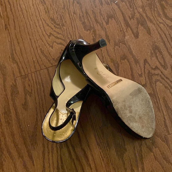 Cole Haan EUC Black Patent Heels With Gold Trim by the heel, 8B, Hardly Worn - Picture 7 of 8